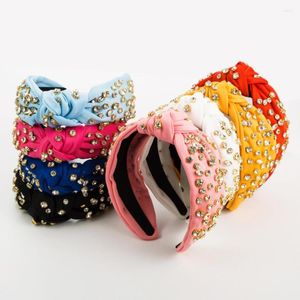 Spinki do włosów Vintage Luxury Fashion Rhinestone Knot Gąbka Hairband Pałąk Damskie Piękne Akcesoria