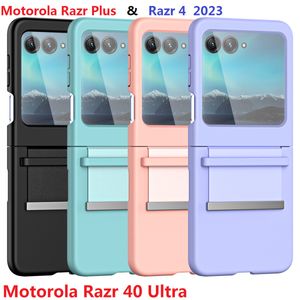För Motorola Razr 40 Ultra Moto Razr Plus Razr4 Fodral Indragbart bälte Mjukt gångjärnsskydd