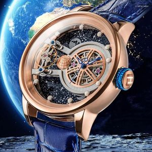 Bilek saatleri Montre Homme Hanboro Mekanik Saat Erkekler Starry Sky Otomatik Bilek 50m Su Geçirmez 2023 İnsan Reloj hombre