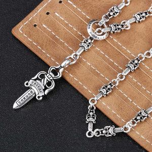 Pendant Necklaces European and American sword chain pendant men and women sweater chain necklace clavicle chain HKD230712