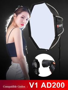 Flash Difüzörler Triopo Softbox Kx55cm KX 65cm 90cm Sekizgen Şemsiye Işık Kutusu Godox AD200 V1 Speedlite Flash Işık Fotoğraf Fotoğraf Stüdyosu R230712