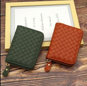 New minimalist men's fashion woven pattern card bag, multifunctional organ card bag, large capacity women's multi card holder, credit card case Woven Women's Bag