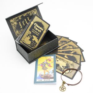 Jogos ao ar livre Atividades Plástico cartão de tarô folha de ouro xadrez requintado e jogo de cartas coleção de cartas de adivinhação à prova d'água resistente ao desgaste cartões de jogo 230711