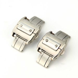 Watch Buckle 316L Stainless Steel Brushed Butterfly 18/21mm Fold Buckle Clasp for Santos 100 Series