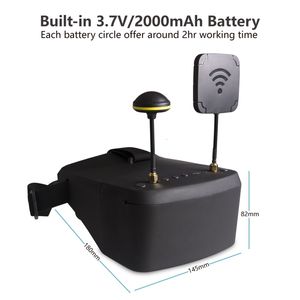 部品アクセサリー在庫 EV800D 5.8 グラム 40CH 5 インチ 800*480 ビデオヘッドセット HD DVR ダイバーシティ FPV ゴーグルバッテリー付き RC モデル 230712