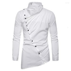 Ethnic Clothing Muslim-clothing 4 Color Shirt Saudi Arabia Top Muslim Dress Man Asymmetry Oblique Placket Heap Lead Long Sleeve Dc80