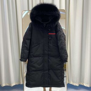 Autumn and winter ladies Zongzi thick fur collar down jacket, hooded mid-length women's coat, fur collar removable, soft, comfortable and warm.