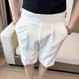Men's Shorts Arrived Casual Pants Short Solid Color Micro-elastic Slim Fit Black White Coffee 2023 Size 29-36