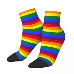 Skarpety męskie Rainbow Pride Flag Mężczyźni Kobiety Kolarstwo Nowość Wiosna Lato Jesień Zima Pończochy Prezent