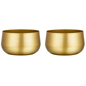 Decoração de festa 2 pçs vasos de flores para mesa de casamento ouro vaso de mesa com furo de drenagem decoração de casa jardim M