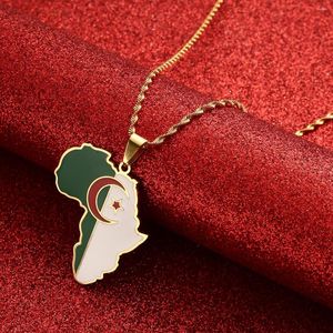 Pendant Necklaces Africa Map & Algeria Gold Color Jewelry African Gift