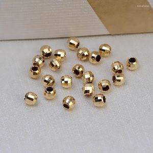 Gevşek değerli taşlar AU 750 18K Altın Boncuk Top Montajlar Bulgular Mücevher Ayarları Aksesuarlar DIY Yapımı Kolye Bilezik için Parçalar 10 PCS/LOT