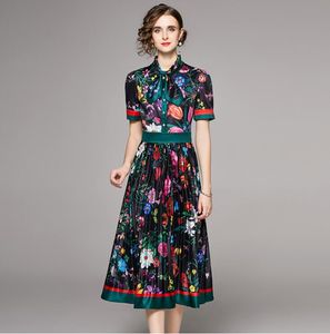 NUOVI abiti vintage maxi firmati da donna casual G manica Boho stampa abito lungo gonna elegante