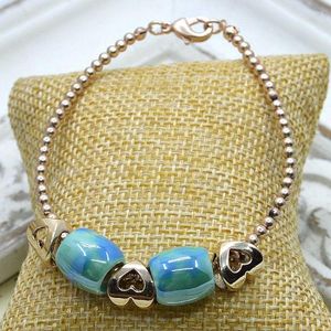 Charm Bracelets Liga da moda de alta qualidade Contas de vidro com furos grandes Presentes de férias para mulheres Joias DIY Bijoux B15239-15240