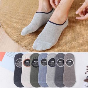 Men's Socks 5 Pair Set For Men Thin No Show Invisible Low Cut Summer Silicone Non-Slip Breathable Ankle Cotton Black White Comfortable