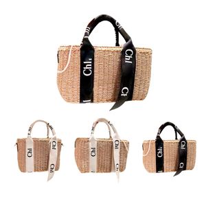 Lyx Designer woody tote clutch Saker Säckar väv Beach Bag handväskor Dam cross body tofs sommar Raffia semesterresor Axelväskor Halm män weekendväskor