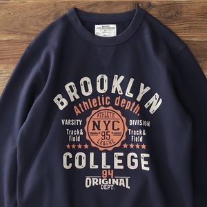 Erkek Hoodies Sweatshirts Sonbahar Amerikan Retro Ağır Siklet 500g Mektup Baskılı Moda 100 Pamuk Yıkalı Külver Sıradan Spor Giyim 230711