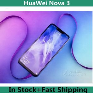 Oryginalny telefon komórkowy huawei nova 3 4g lte kirin 970 octa core android 8.1 6.3 