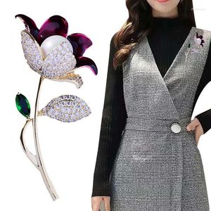 Brooches Creative Oil Drip Brooch Pin Rose Female Temperament Bridal Clothing High-end Jewelry Wholesale