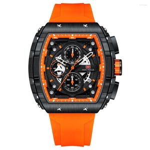 Wristwatches Fashion Watch For Men Luxury Top Brand Sport Quartz Watches Waterproof Chronograph Relogio Masculino Silicone Strap