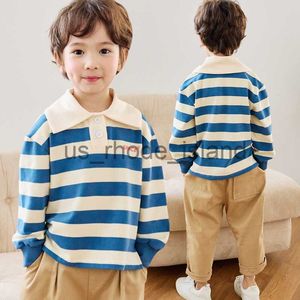 Jackor hoodies enkelibb barn pojkar casual tröja koreansk stil barn våren långärmad kläder randiga pojke tröjor x0712