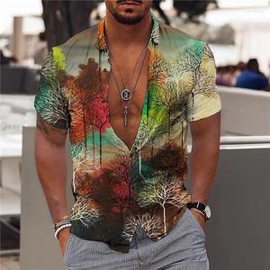 Camisas casuais masculinas verão camisa floral havaiana impressão 3d praia para homens coqueiro manga curta tops oversized camiseta blusa