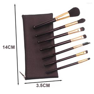 Makeup Brushes 7PCS Brush With Storage Pouch Portable Cosmetics Applicator For Outdoor Travel