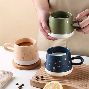 Mugs 350ml Ceramic Mug for Tea Vintage Handmade Breakfast Coffee Cup Reusable Porcelain Espresso Cups Travel Unique Drinkware R230712