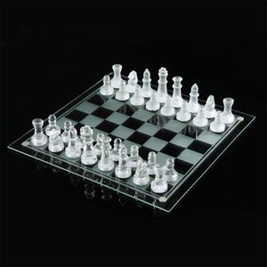 Chess Games Luxury Chess Set Glass Chess Game High-quality Crafts Crystal Glass Chess Board Childrens Party Family Entertainment Game 230711