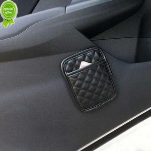 Bolso para armazenamento de carro em couro PU Organizador de porta para console central Bolsa de armazenamento para telefone/cartão pequenas coisas Universal Interior do carro