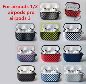 Dual Color Soft Silicone Airpods Case Headphone accessories for apple airpods 1 /2 3 pro case earphone charger box protective cover with Metal Buckle