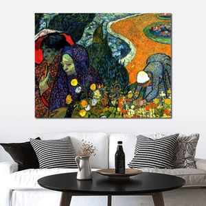 Kunst-Leinwandgemälde „Damen von Arles Erinnerungen an den Garten in Etten 1888“, handgefertigtes Vincent Van Gogh-Kunstwerk, Heimdekoration