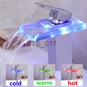 Kitchen Faucets 2018 Top Fashion Baralho Torneira Bathroom Faucet With Led Light Polished Tap Basin Deck Mounted Sink Mixer 3 Colours Change x0712