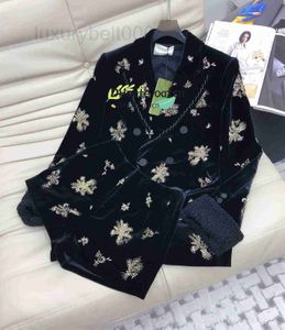 Custom Suits & Blazers Designer Dress High end Customized Suit Autumn Black Lapel Embroidery Beaded Print with Skirt CJ28