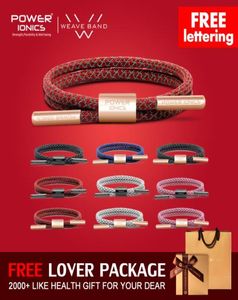 Power Ionics Reflective Braided Rope Titanium Germanium Wristband Bracelet Balance Energy Body Lettering2050499