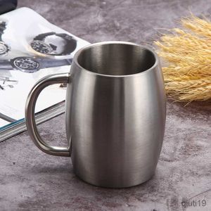 Tazze 300 / 420ml Boccale da birra in acciaio inossidabile per caffè Tazza termica per acqua da tè da ufficio con coperchio Bicchiere da campeggio per casa Bicchiere da viaggio R230712