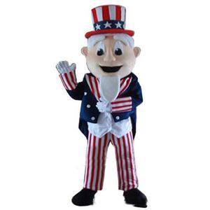 Uncle Sam Mascot Kostymer Animerat tema Uncle Sam Cospaly Tecknad maskot Karaktär Halloween Carnival Party Costume224w