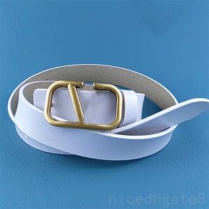 Ceinture Luxury V Belt för kvinnodesigner 2,5 cm smal vintage pläterad guldspänne cinto midja jeans modetillbehör mens bälte fast färg vit svart GA07 Q2