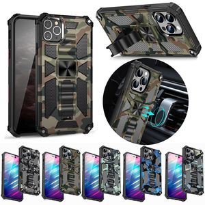 Armatura mimetica militare Rugged Defender Custodie resistenti Supporto magnetico per iPhone 15 14 13 12 11 Pro Max Samsung S22 S23 Ultra S21 FE A14 A24 A34 A54 A04 A04E A04S A13