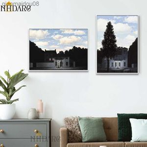 Canvas Print Painting Poster The Empire of Light in the Peggy Artwork Magritte ic Modern Wall Pictures Art Room Home Decor L230704