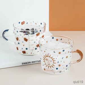 Kubki 500ml Nowość Kreatywne Kubki Szklane Kawy Herbaty Mleka Kubki Śniadaniowe Z Uchwytem Drinkware Ładne Prezenty R230712