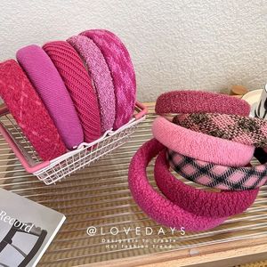 Beanie Skull Caps Sweet Pink Series Fasce in spugna per donna Fasce per capelli sottili e larghe per ragazze Princess Head Hoop Fasce per copricapo Accessori per copricapo 230712