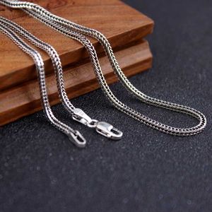 Collane con ciondolo Real S925 Sterling Silver 925 Classics Weave Fox Tail Chopin Chain Collana personalizzata per uomo Donna Fine Jewelry Gift HKD230712