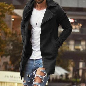 Men's Trench Coats Long Sleeved Mid Length Slim Fit Oversized Windbreaker Jacket 5xl Rain Big Mens Raincoat Leather