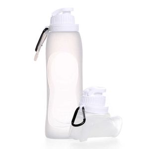 bottiglia d'acqua 500ml Silicone Acqua Bottlapsible Sport Tazza portatile Pieghevole Leggero Borracce Ciclismo Viaggi Sport all'aria aperta