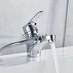 Rubinetti da cucina Rubinetto per lavabo doccia in rame acqua calda fredda Rubinetto per lavabo bagno doccia Set rubinetto doccia cromato miscelatore rubinetto acqua maniglia singola x0712