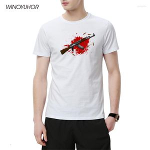 Camisetas masculinas União Soviética Rifle estampado camisa masculina engraçado presentes de aniversário para papai pai marido t-shirt superdimensionada tops