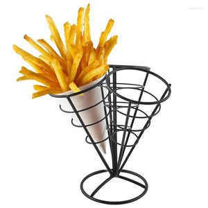 Plates Cone Fries Basket Three Combination Chips Display Holder Suitable For Kitchen Restaurant Party Supplies