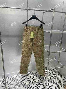 Men's Pants Designer 23SS Fashion Button Jacquard Canvas Casual Loose Wide Leg Drawstring Elastic Jogging XA88