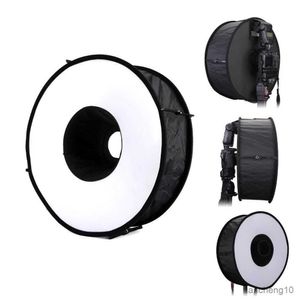 Flash Diffusers Lightdow 45cm Foldable Ring Speedlite Flash Diffuser Macro Shoot Round Softbox for Canon Nikon Pentax Godox Speedlight R230712